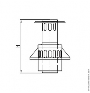 Дефлектор коаксиального дымохода вертикальный для газового камина Karma, &Oslash;-100/150 мм