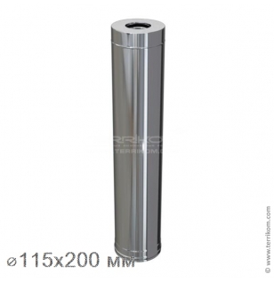 Дымоход МП (сэндвич) l-1,0 м (нерж. 430/1,0 мм + ceramics)