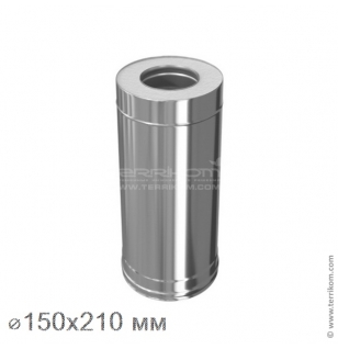 Дымоход МП (сэндвич) l-0,5 м (нерж. 304/0,8 + 430/0,5 мм + ceramics)