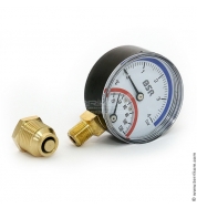 Термоманометр BSR 120 &deg;C, 4 бар, ⌀&frac12;", ⌀63, радиальный